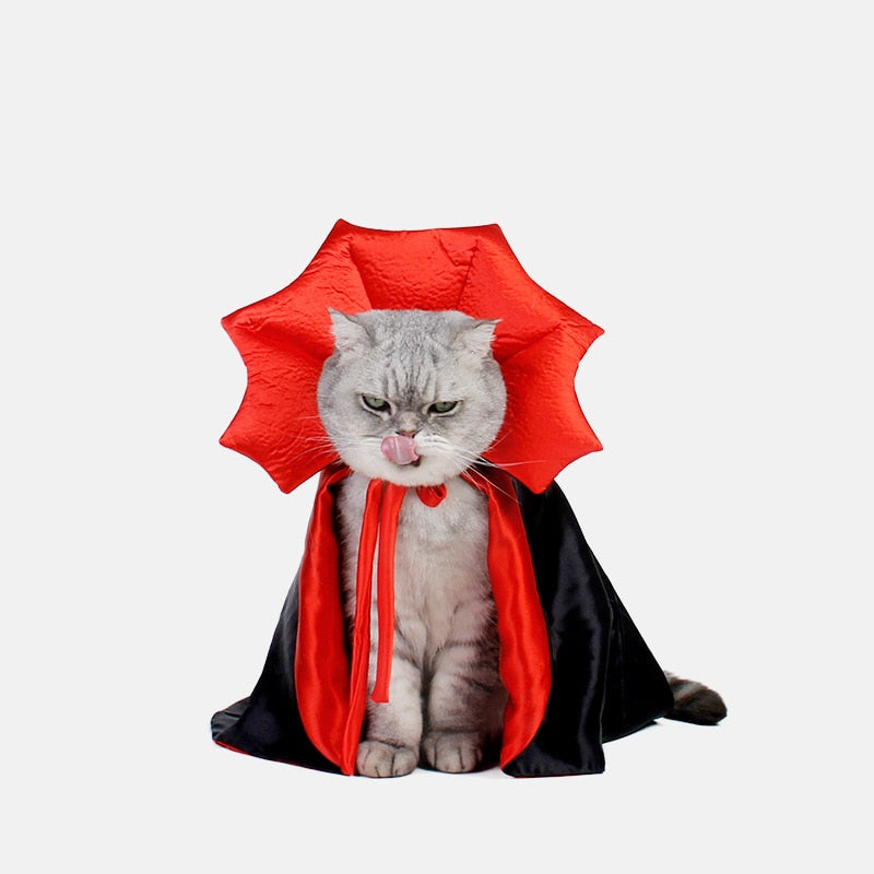 Vampire Cloak Cat Dog Costume Count Dracula Halloween Supplies NEW