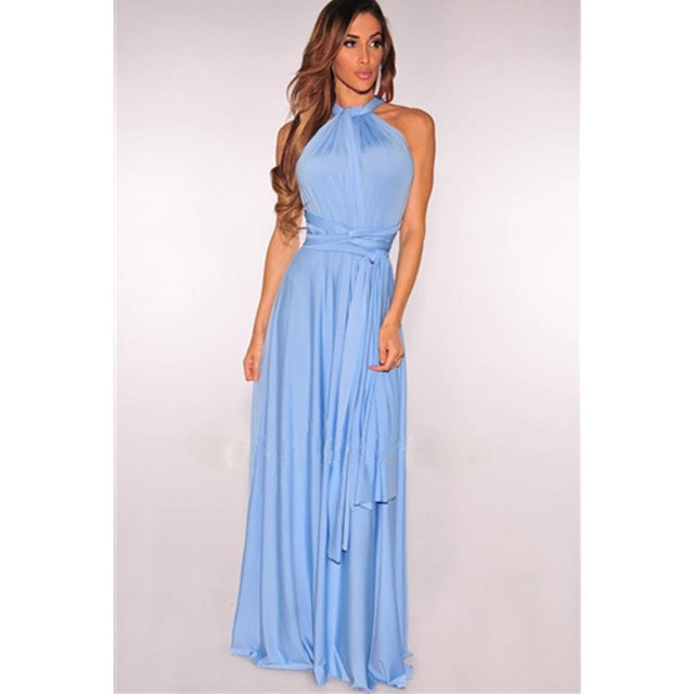 Long Wrap Formal Dress Bridesmaid Elegant Beautiful Show Stopping Many Colors To Choose From NEW