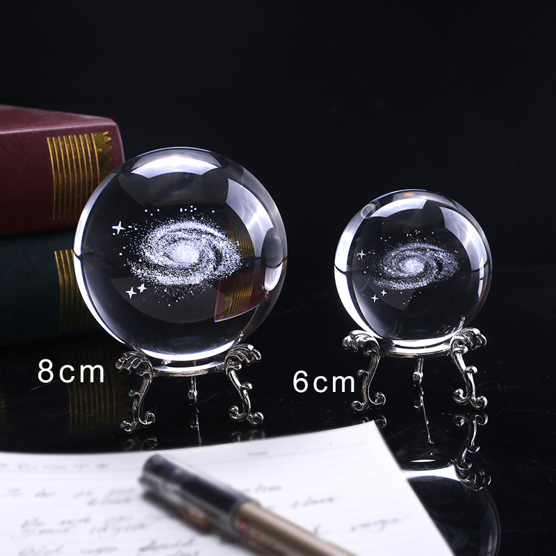 6cm/8cm Galaxy Miniature 3D Glass Crystal Ball Decoration Novelty NEW AMB