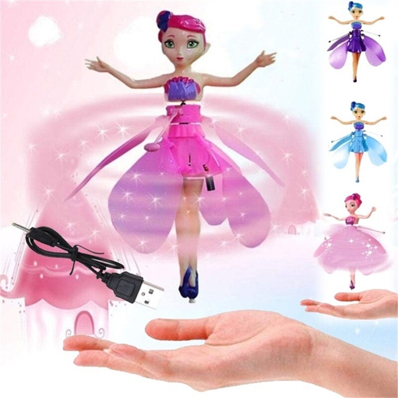 Flying Fairy Girls Toy Doll Electronic Helicopter Dress Fun NEW