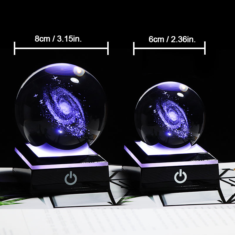 6cm/8cm Galaxy Miniature 3D Glass Crystal Ball Decoration Novelty NEW AMB