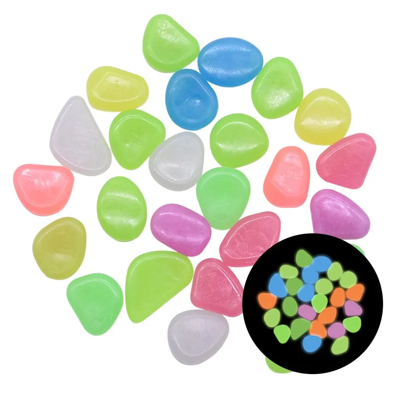 Glow in the Dark Pebbles, Garden Decor, Fish Tanks, Vases, Weddings, etc. NEW