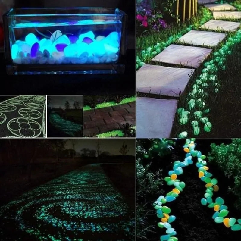 Glow in the Dark Pebbles, Garden Decor, Fish Tanks, Vases, Weddings, etc. NEW