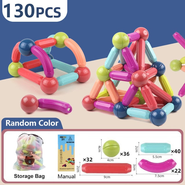 Magic Magnetic Building Blocks Childs Toy Creative Development Construction Set NEW