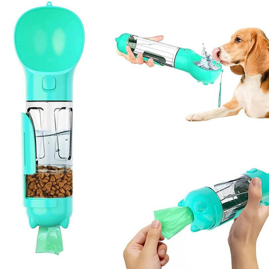 Portable 3 in 1 Pet Water Bottle, Pet Feeder, Dog Cat Drinking Bowls, Food Water Dispenser NEW