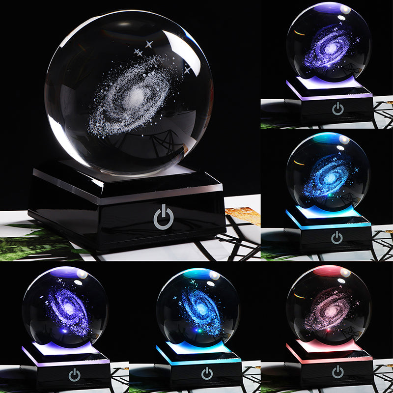 6cm/8cm Galaxy Miniature 3D Glass Crystal Ball Decoration Novelty NEW AMB