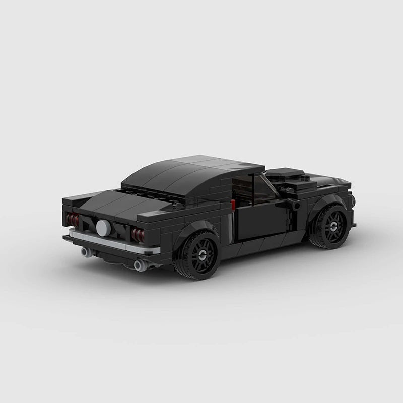 Ford Mustang Fastback, 289pcs, Lego Compatible Building Bricks, Blocks, Black Racing Car, AMB, NEW!