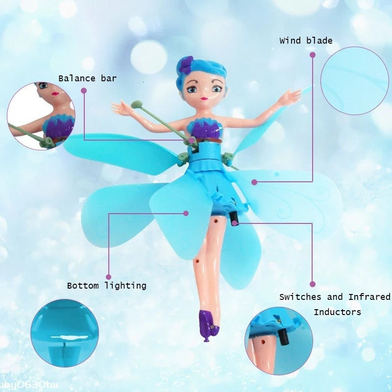 Flying Fairy Girls Toy Doll Electronic Helicopter Dress Fun NEW