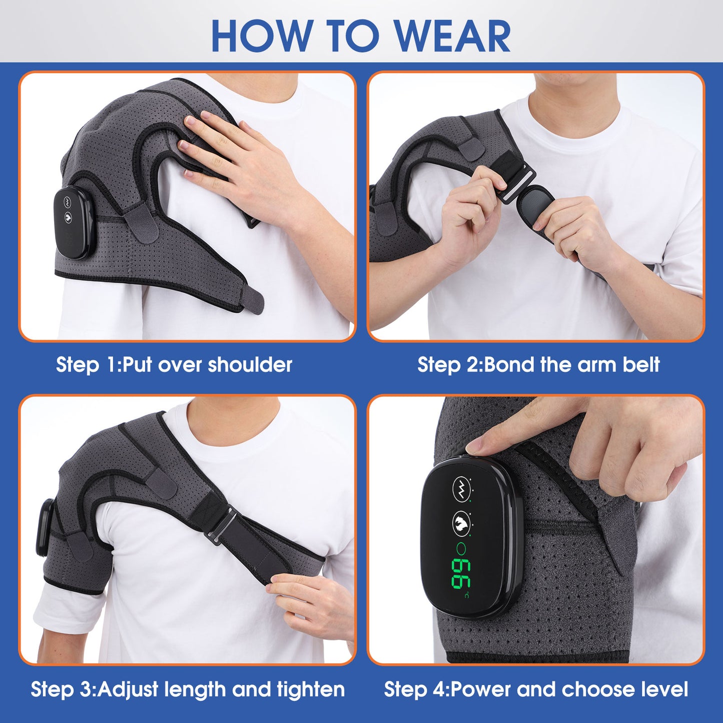 Electric Shoulder Massager Wrap Targeted Pain Relief Relaxation Infrared Heat Therapy NEW