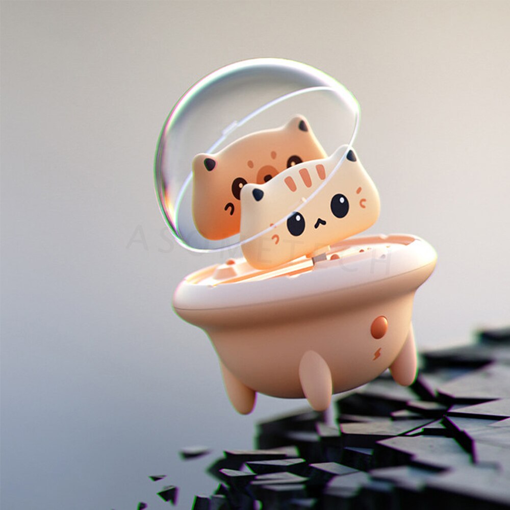 Cute Cat Kitten Portable Mini Power Battery Banks, Type C/iOS 800mAh x2 Night Light NEW