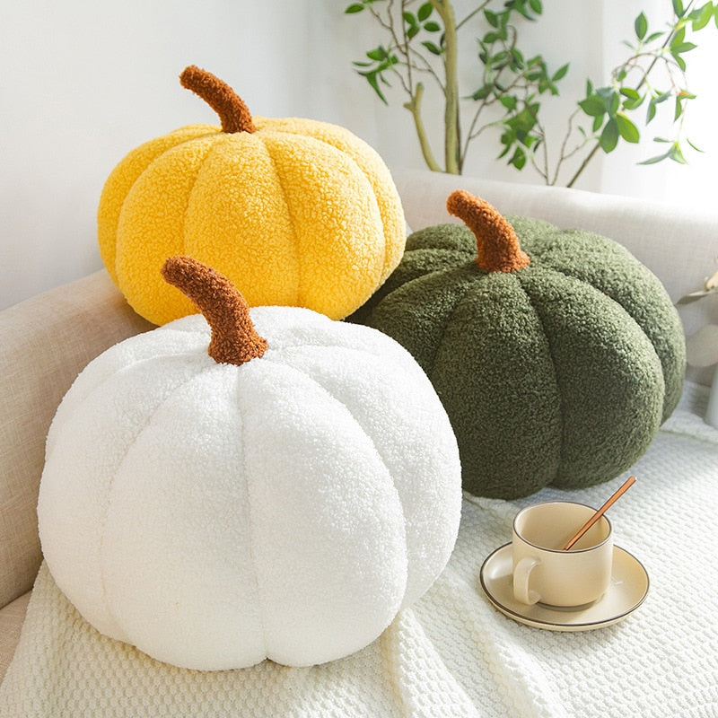 Stuffed Pumpkin Pillow Toy Halloween & Autumn Fall Harvest Decor NEW