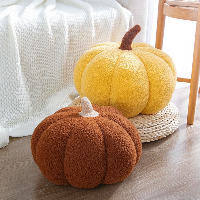 Stuffed Pumpkin Pillow Toy Halloween & Autumn Fall Harvest Decor NEW