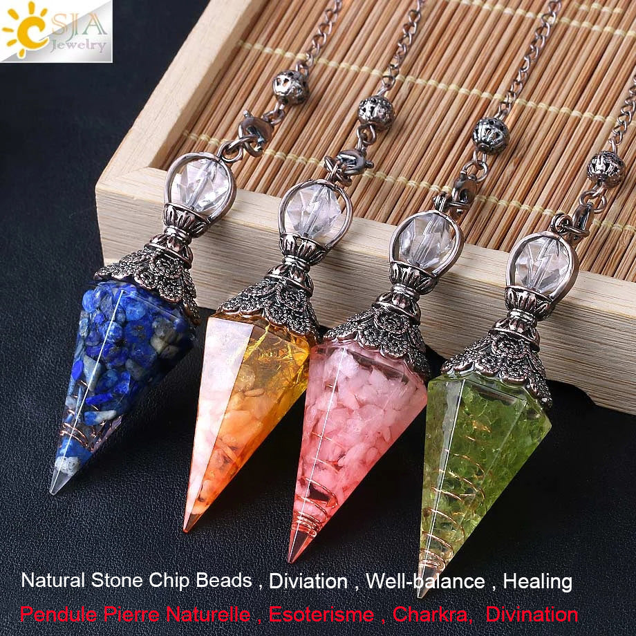 Chakra Healing Pendulum Tourmaline Crystals Pendent Fantasy Charms NEW