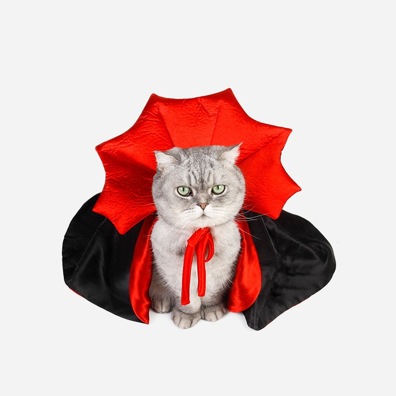 Vampire Cloak Cat Dog Costume Count Dracula Halloween Supplies NEW