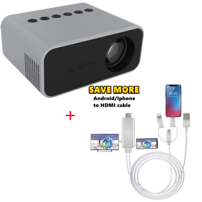 Mini Home Theater LED Video Projector Portable 4:3 & 16:9, 1920x1080p, 18W NEW