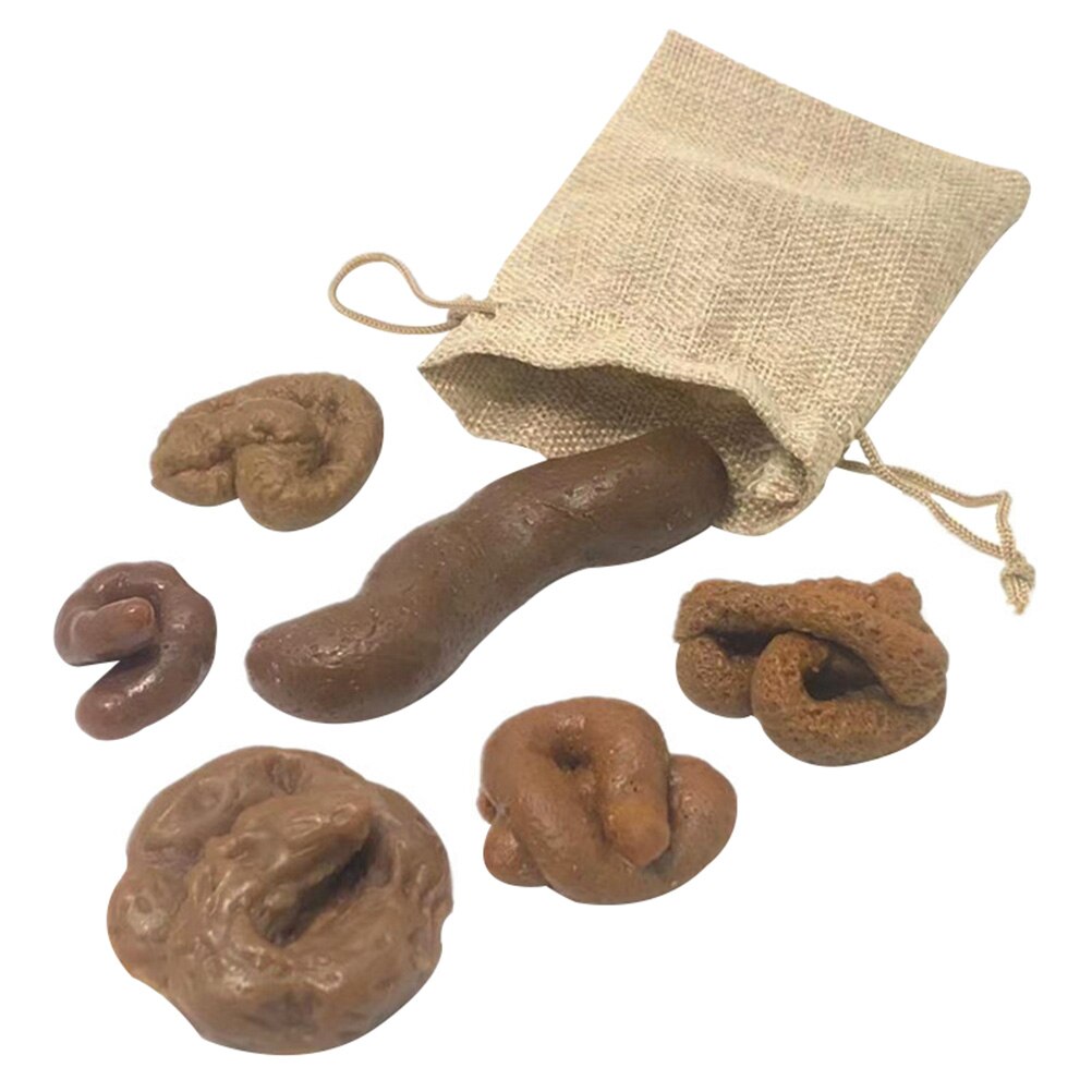 6 Fake Dog Poops, Prank Toy, Novelty Poop, April Fools, Halloween Candy Dish Prank NEW