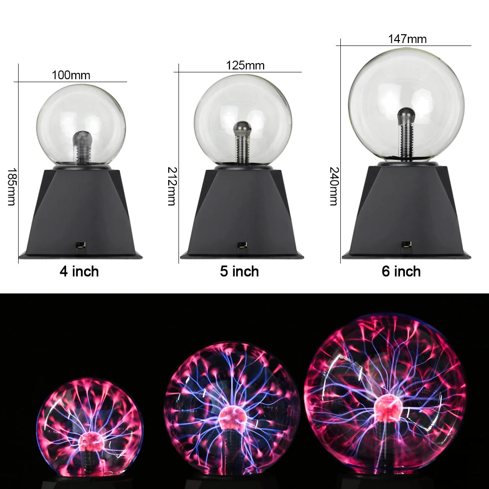 Magic Crystal Plasma Lightning Ball Touch Lamp Globe Currents Enchantment Novelty NEW