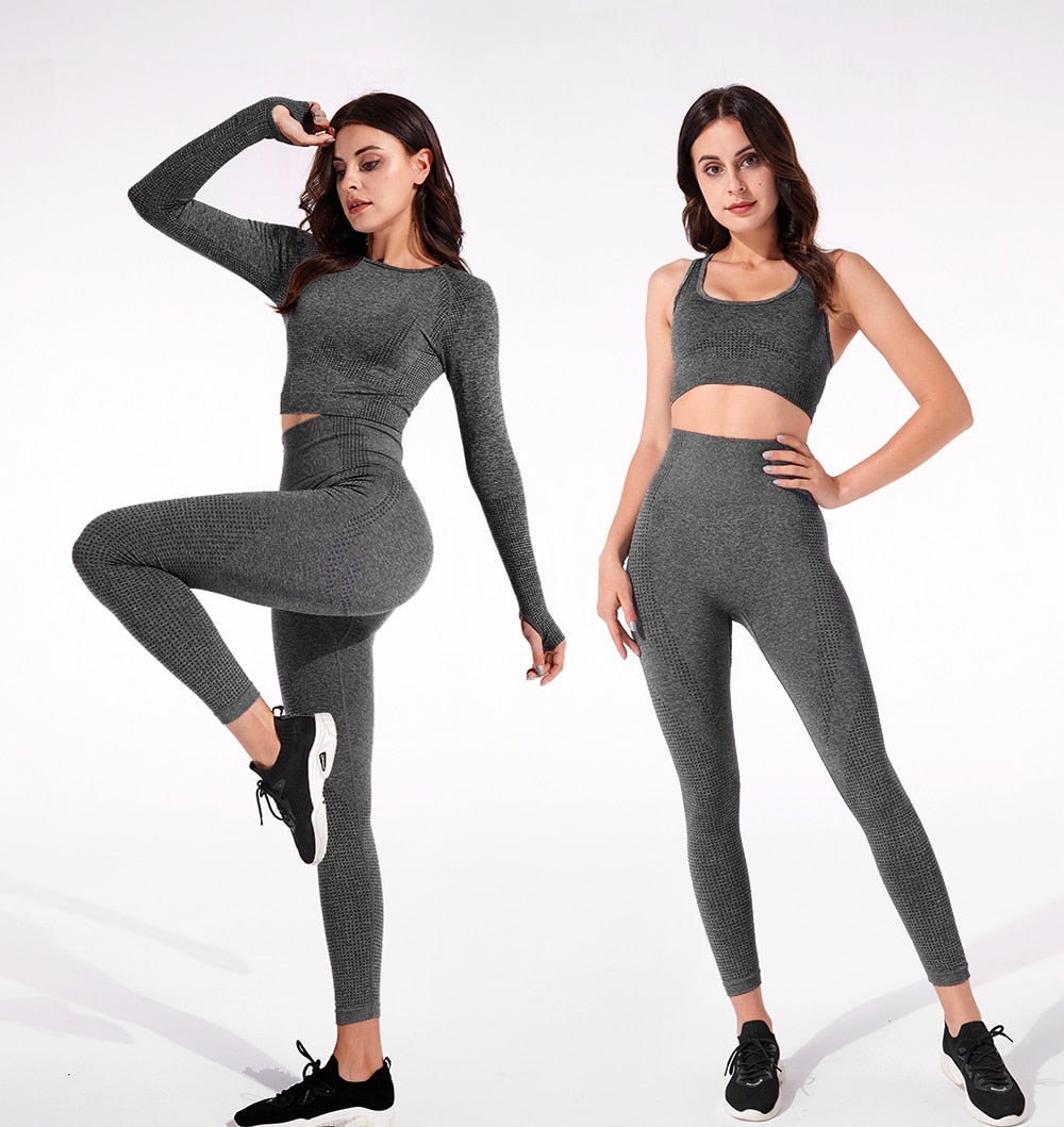 Women's Yoga Clothing 5pc Set Outfit Naked Feeling Tight Form Fitting Lightweight Exercise Dance NEW