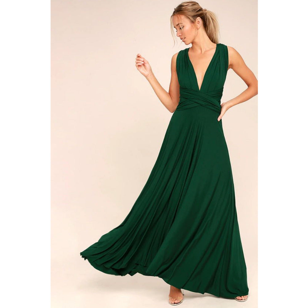 Long Wrap Formal Dress Bridesmaid Elegant Beautiful Show Stopping Many Colors To Choose From NEW