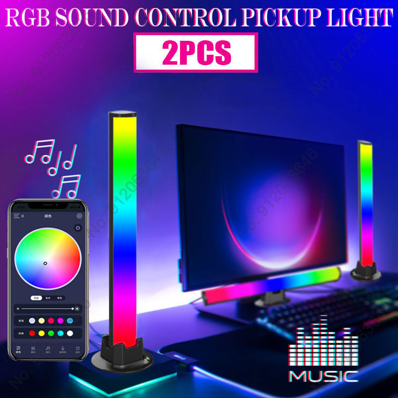 Sound Control LED Pickup Light Ambient Music Rhythm Synchronized Gaming Room NEW