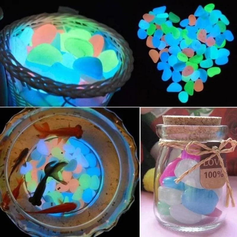 Glow in the Dark Pebbles, Garden Decor, Fish Tanks, Vases, Weddings, etc. NEW