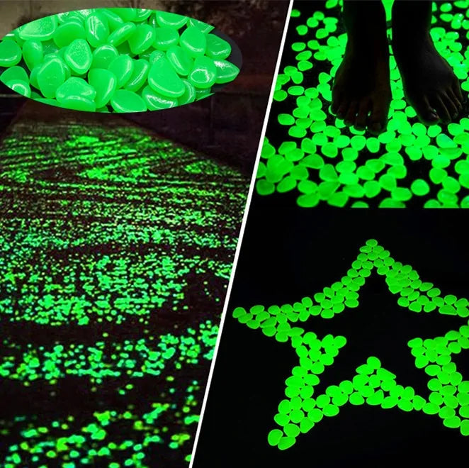 Glow in the Dark Pebbles, Garden Decor, Fish Tanks, Vases, Weddings, etc. NEW