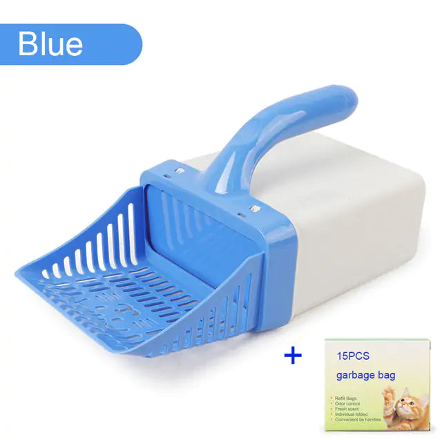 No Mess No Fuss Cat Litter Shovel Built-in Trash Can NEW