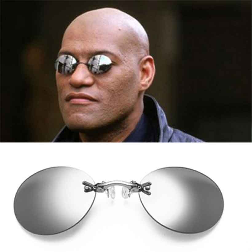 Matrix Morpheus Style Clip On Nose Sunglasses Cosplay Costume Accessory UV400 NEW