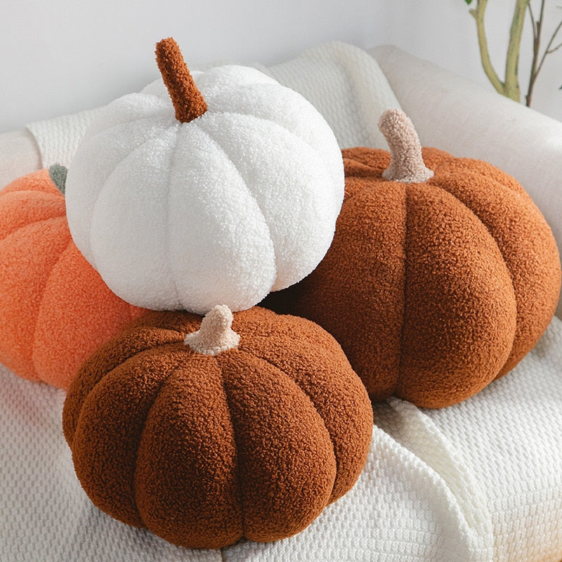 Stuffed Pumpkin Pillow Toy Halloween & Autumn Fall Harvest Decor NEW