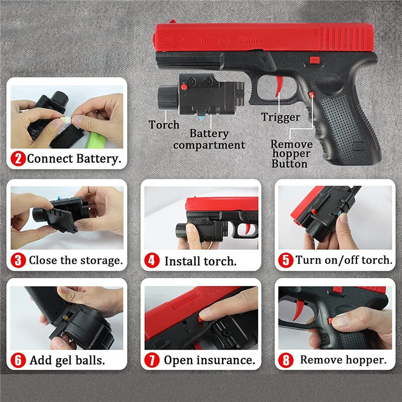 Electric Water Gel Ball Blaster Pistol Gun Outdoor Fun Challenges (Similar to Paint Ball) NEW