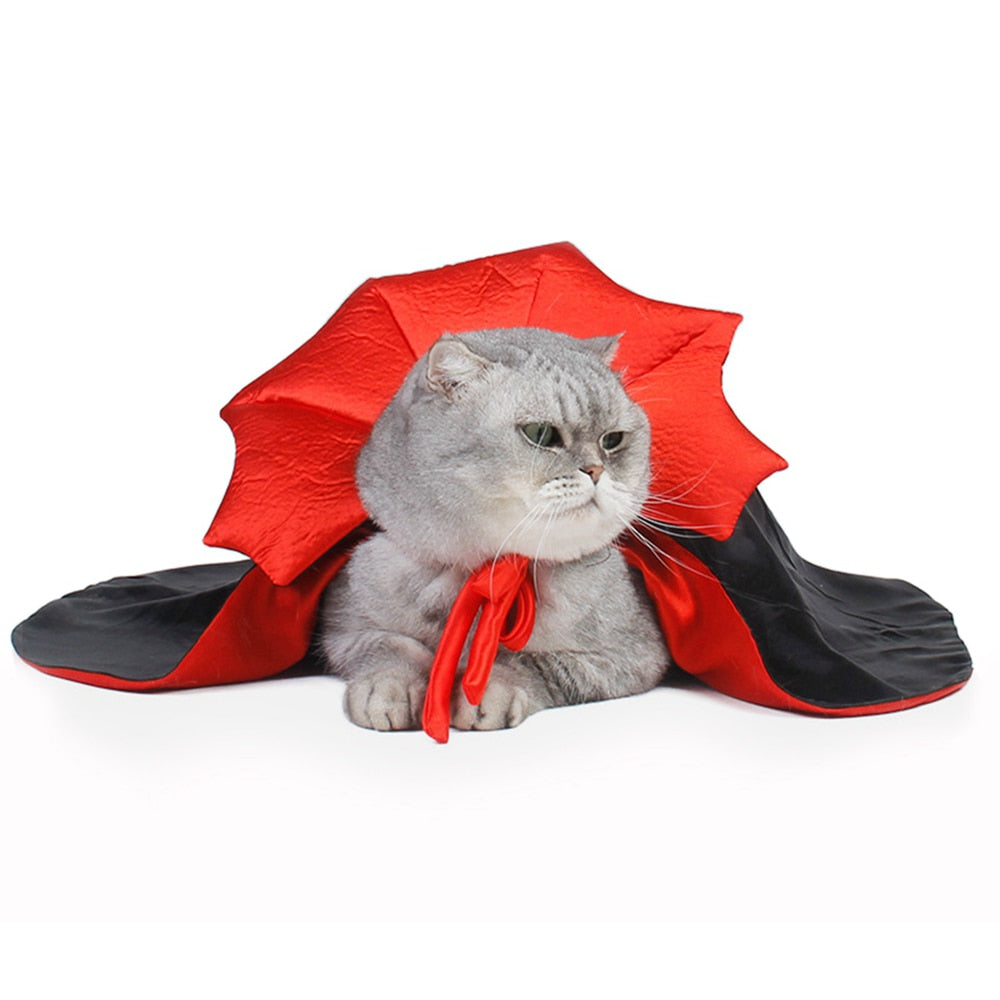 Vampire Cloak Cat Dog Costume Count Dracula Halloween Supplies NEW