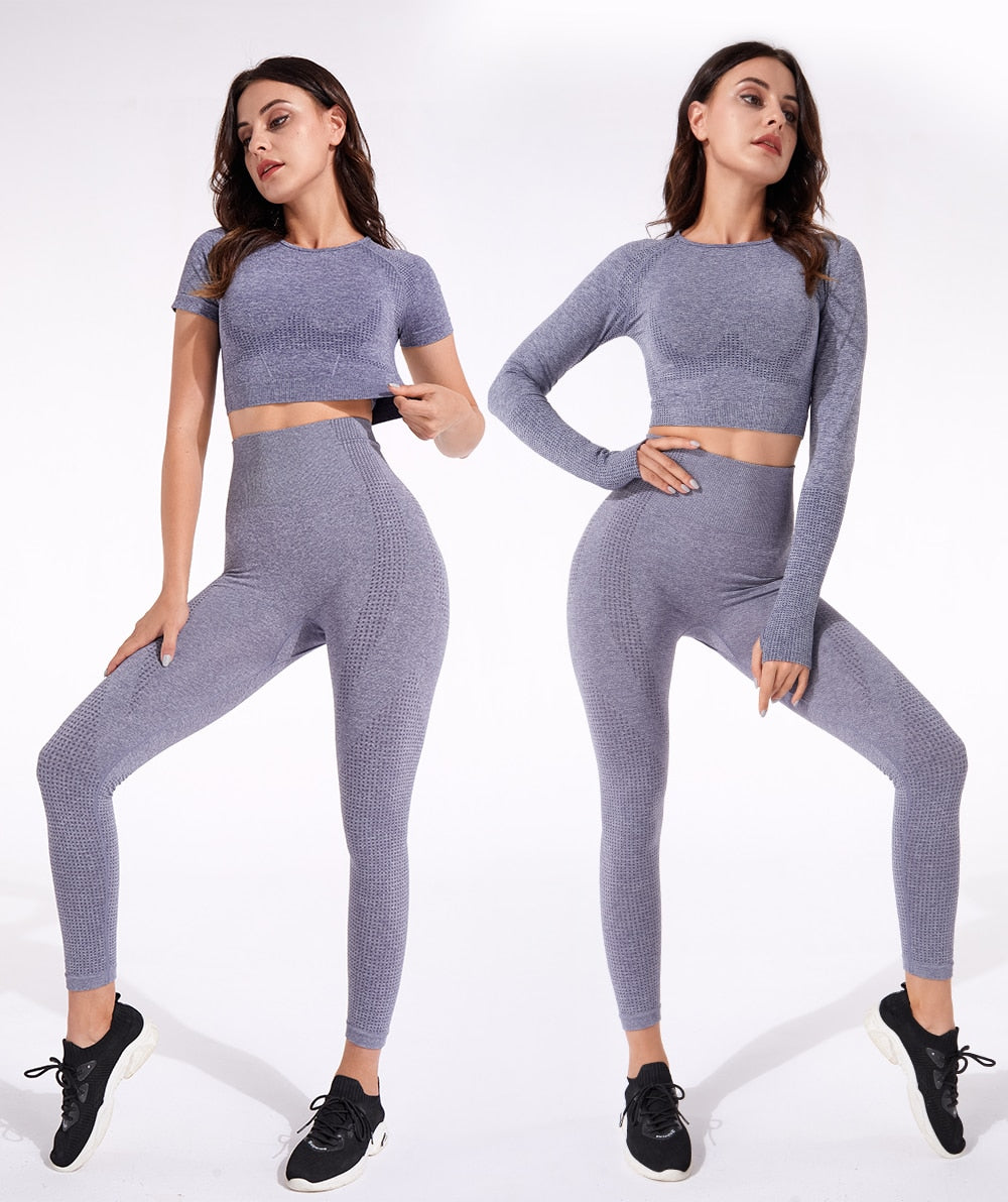 Women's Yoga Clothing 5pc Set Outfit Naked Feeling Tight Form Fitting Lightweight Exercise Dance NEW