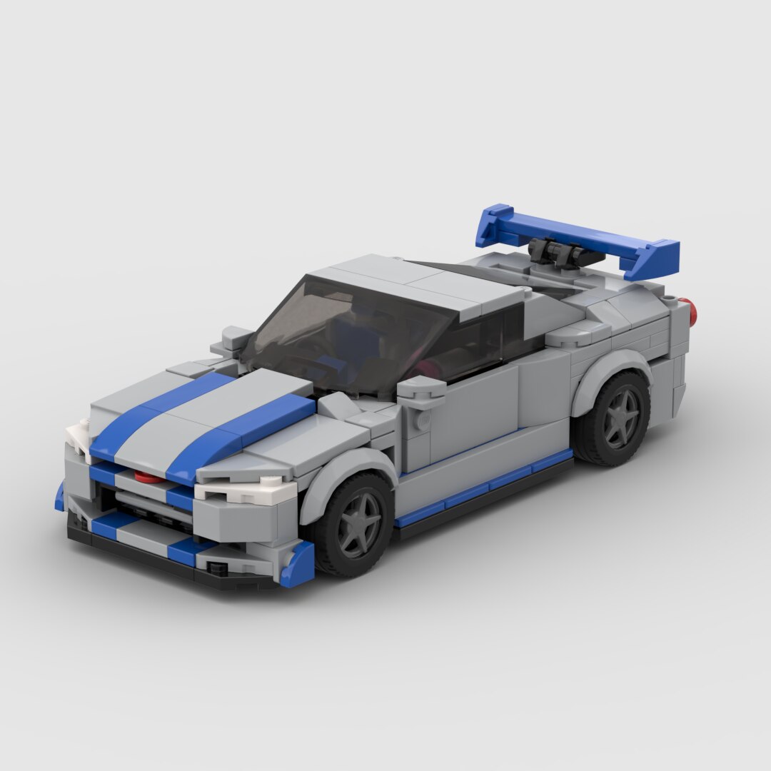 Nissan GTR R34 Sports Car Brick Block Building Model Toy NEW