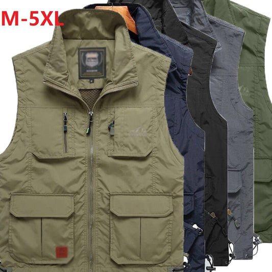 Hunting Fishing Vest Multi- Pockets Cargo Jackets Camping Hiking Tactical NEW