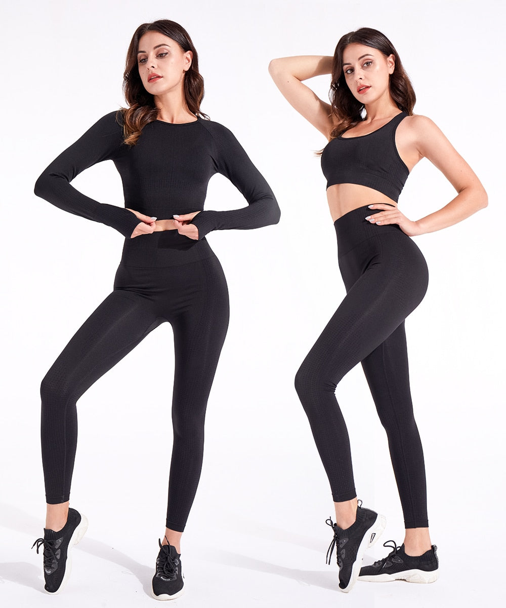 Women's Yoga Clothing 5pc Set Outfit Naked Feeling Tight Form Fitting Lightweight Exercise Dance NEW