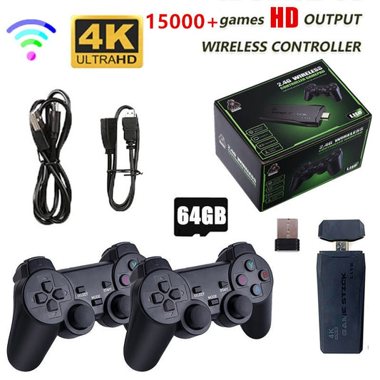 Retro Video Game Console w/Double Wireless Controllers 4K/HD 1080P, 32GB or 64GB NEW