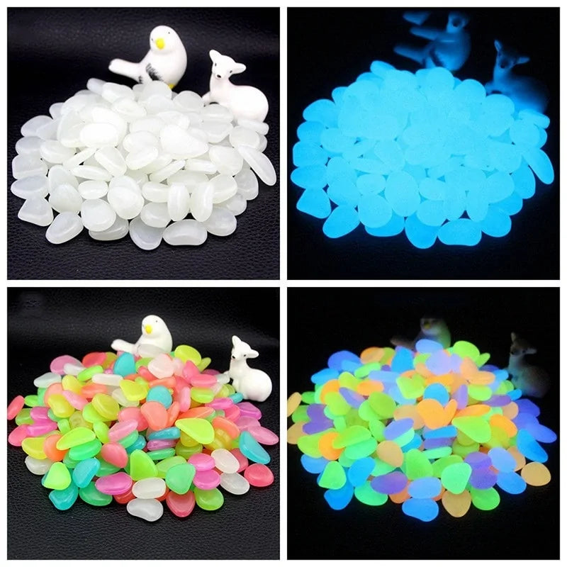 Glow in the Dark Pebbles, Garden Decor, Fish Tanks, Vases, Weddings, etc. NEW